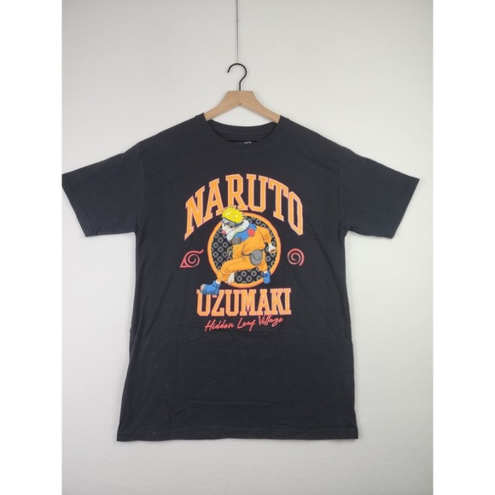 Naruto Uzumaki Black Short Sleeve Graphic Anime T Shirt Size L Masishi Kishimoto